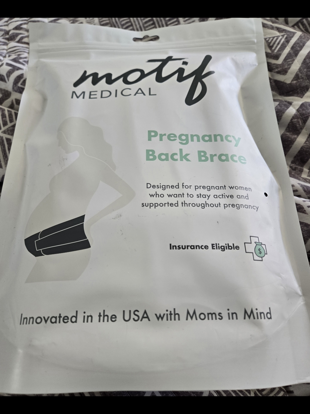 motif Medical Pregnancy Back Brace - White